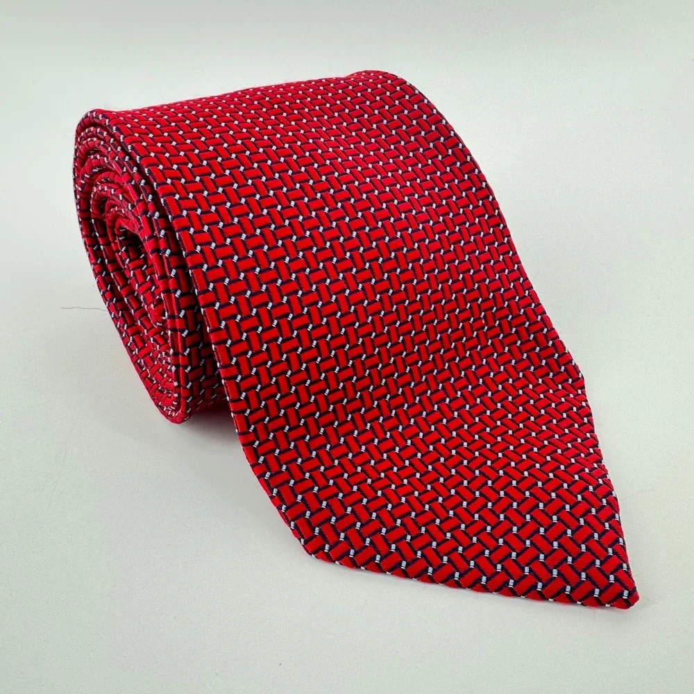 Jos. A. Bank Signature Collection Red Woven‎ Silk Necktie Business Casual